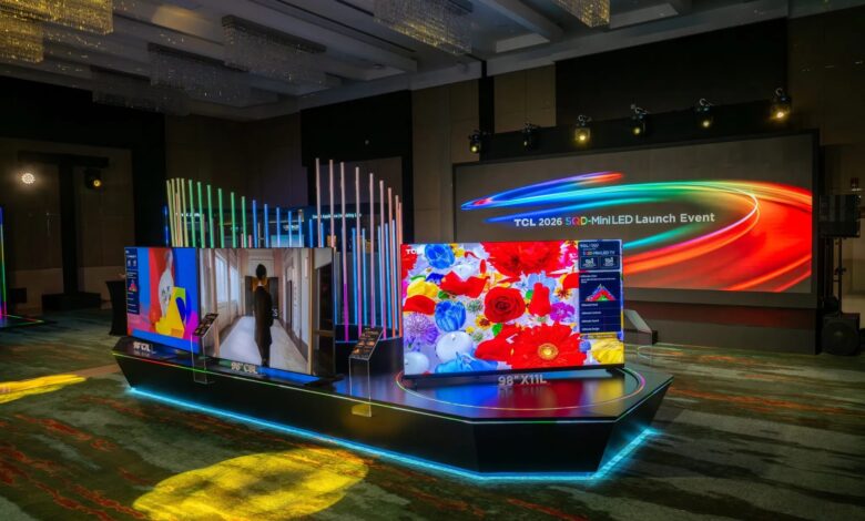 TCL mini LED television models C7L, C8L, and X11L displaying advanced display technology for home entertainment