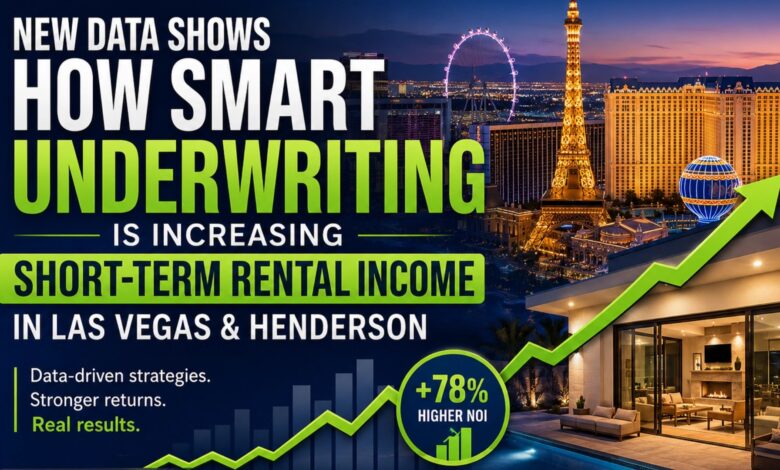 Infographic showing data-driven underwriting process for vacation rental property investment analysis